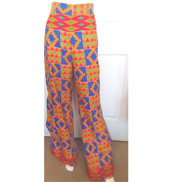 Handmade Pants - High Waist Eccentric African print Pants